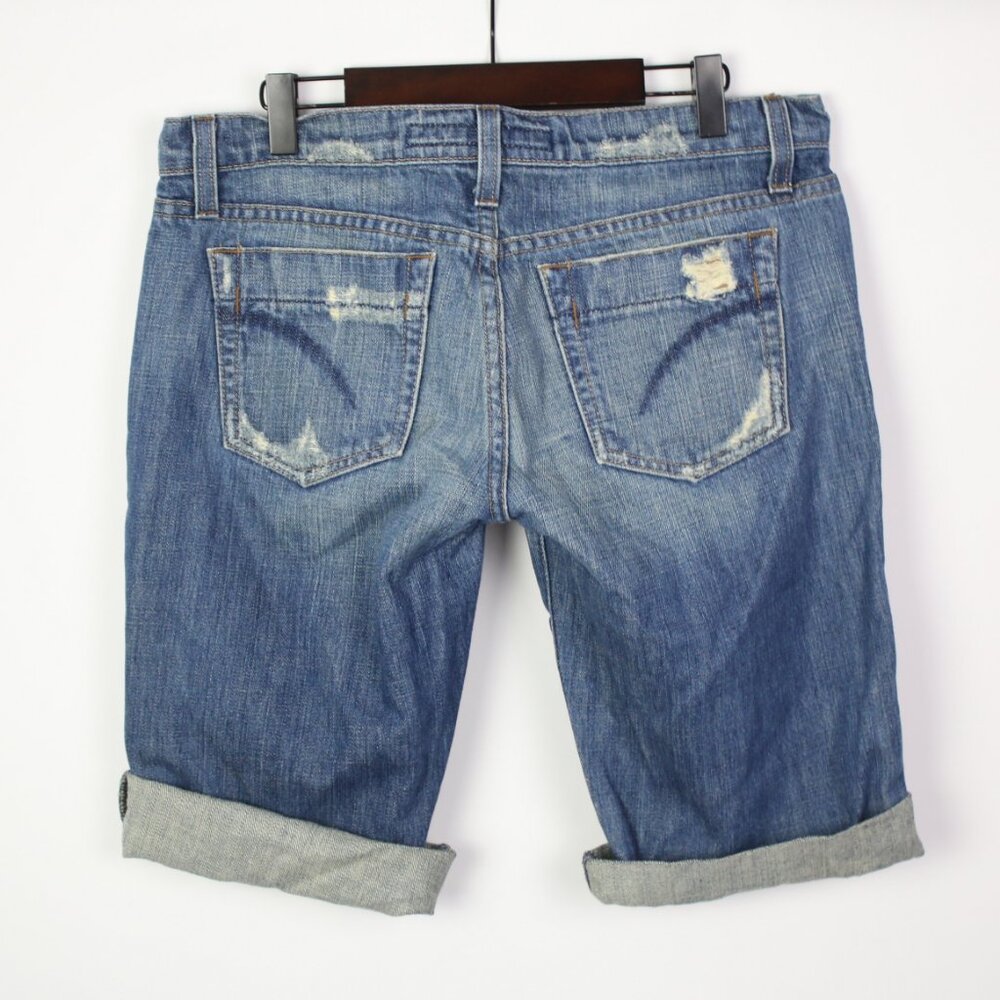 Joe's Womens 27" Denim Bermuda Distressed Jean Shorts - Picture 2 of 7
